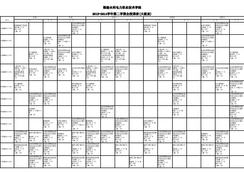 2013-2014学年第二学期本部课表(大教室)