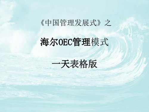 海尔OEC管理一天表格最新版