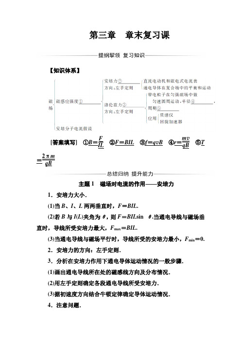 高中物理选修3-1检测：第三章章末复习课+Word版含解析