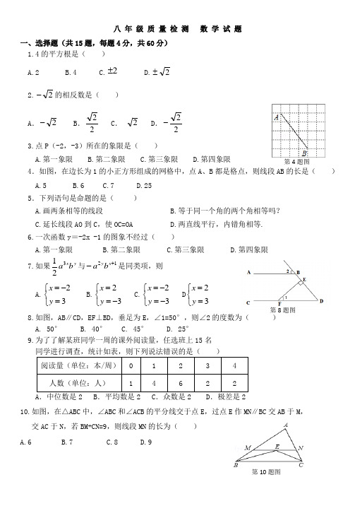 长清区 2016-2017     八上 2017、1