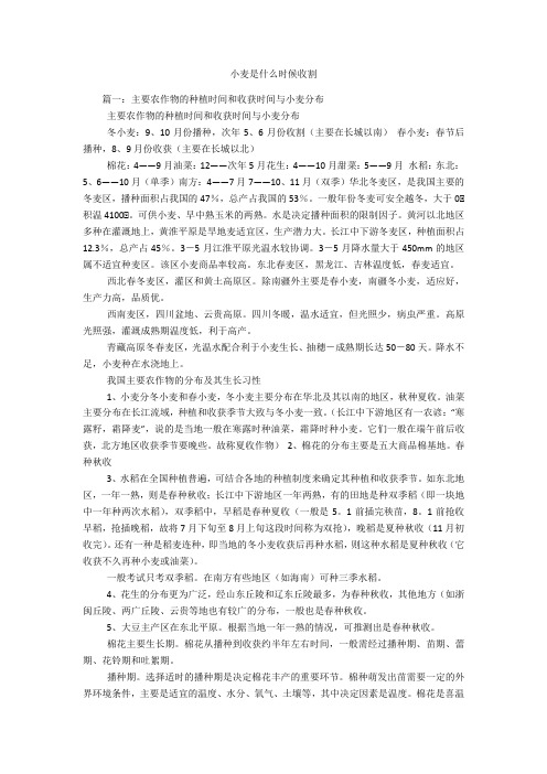 小麦是什么时候收割