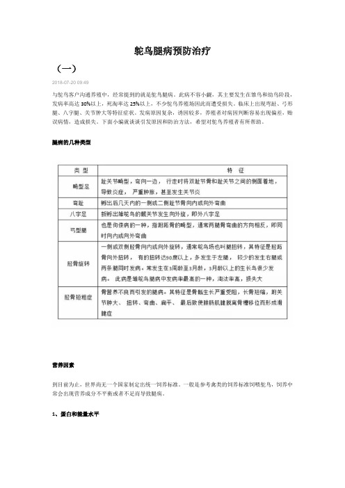 鸵鸟腿病预防治疗