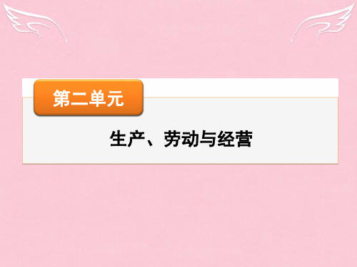 【名师面对面】高考政治一轮总复习 第二单元 第4课 生产与经济制度课件 新人教版必修1