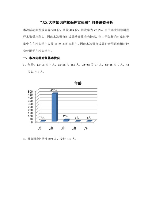 大学生知识产权状况调查报告