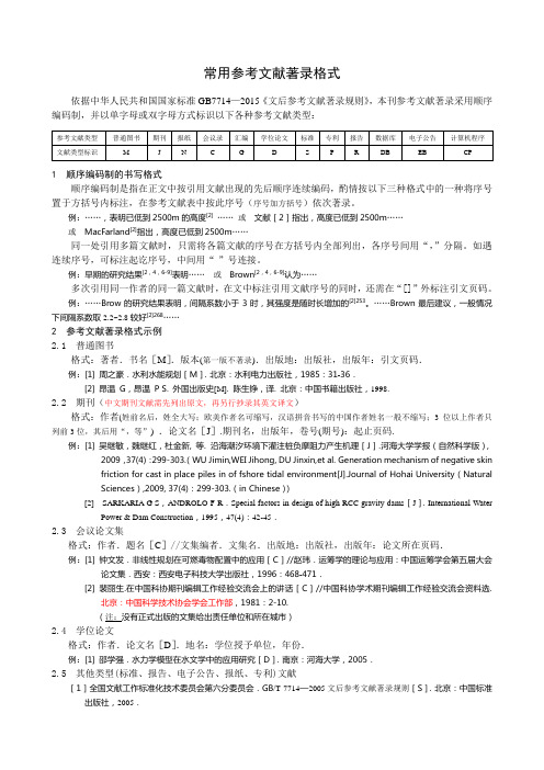 常用参考文献著录格式