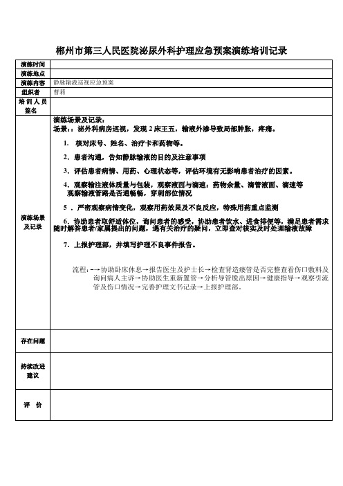 管道滑脱应急预案演练记录单 Microsoft Word 文档(1)