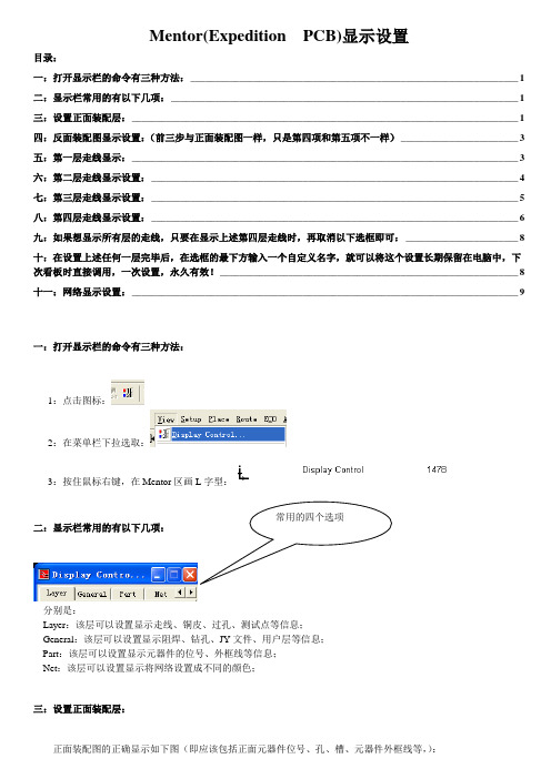 Mentor显示层设置
