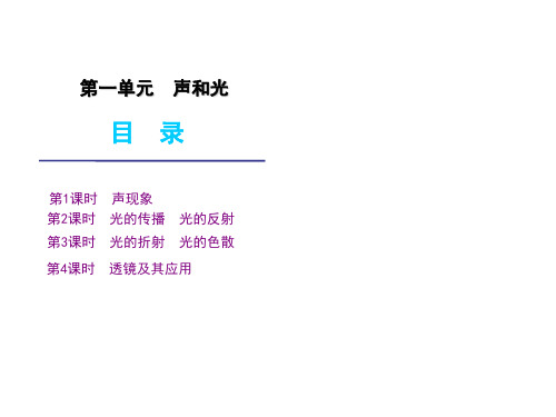 中考物理复习第一单元声和光 沪科版优秀课件