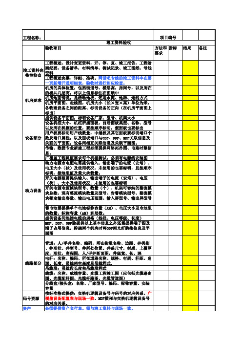 电信 验收规范