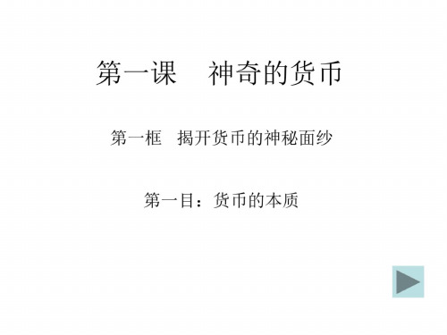 高一政治揭开货币的神秘面纱2(2)
