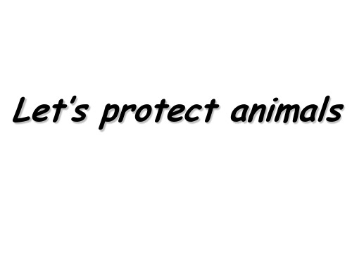 Let'sprotectanimals保护动物