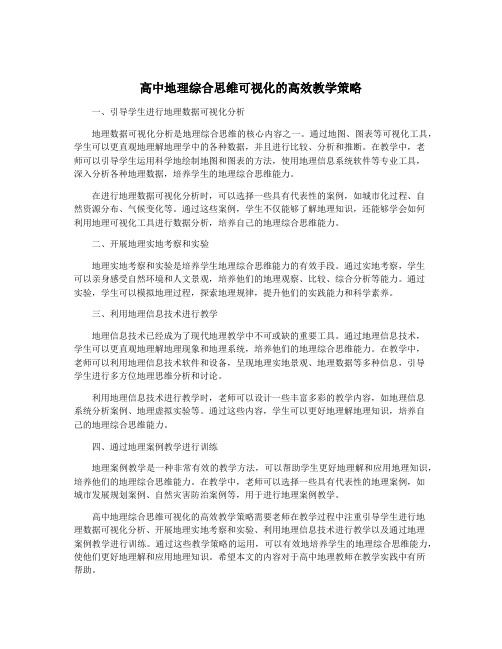 高中地理综合思维可视化的高效教学策略