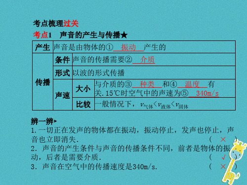 安徽2018年中考物理一轮复习第一章声现象课件