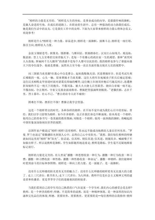 2020年观看榜样的力量心得体会1000字范文