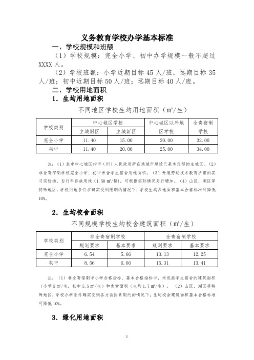 (2020年整理)义务教育学校办学基本标准.doc