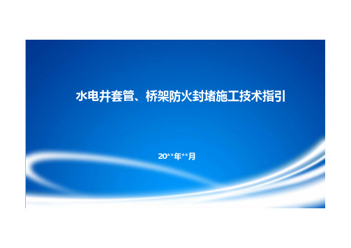 水电井套管、桥架防火封堵施工技术指引