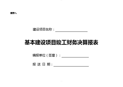 基建项目竣工财务决算报表与填表说明