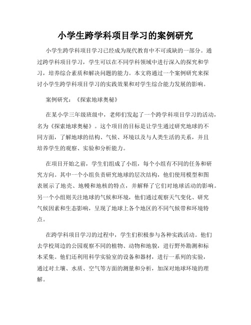 小学生跨学科项目学习的案例研究