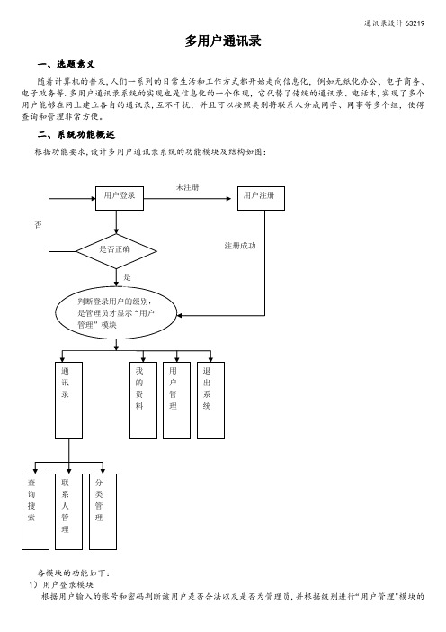 通讯录设计63219