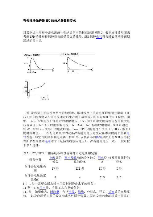 浪涌SPD参数