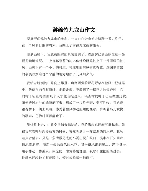 游绵竹九龙山作文