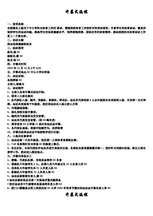 开幕式流程可编辑文档5篇精选