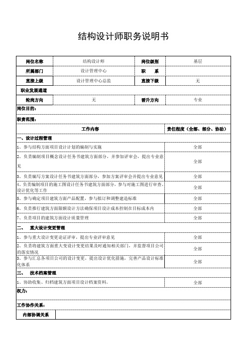 3.结构设计师职务说明书