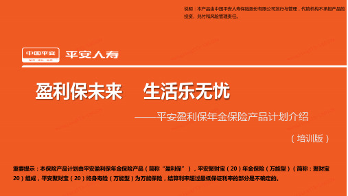 平安盈利保年金保险背景产品案例篇21页