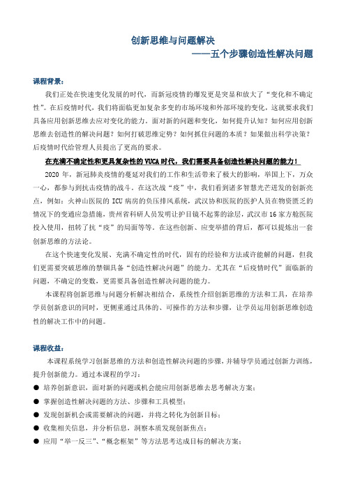 《创新思维与问题解决——五个步骤创造性解决问题》