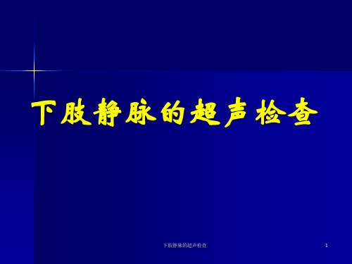 下肢静脉的超声检查ppt课件