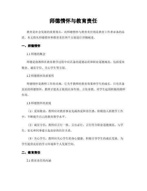 师德情怀与教育责任