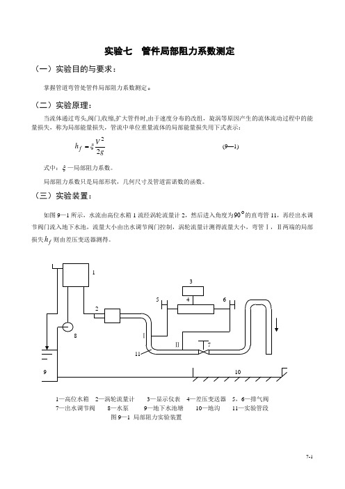 管件局部阻力系数测定