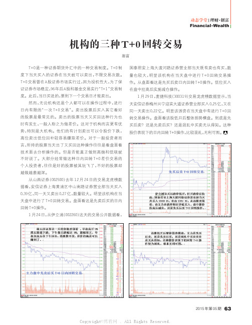 机构的三种T+0回转交易