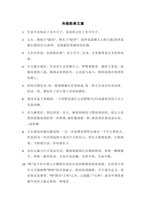 央视经典文案