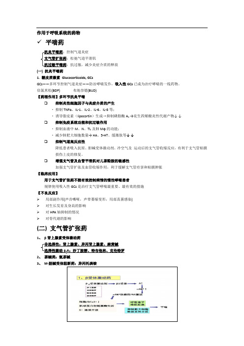 作用于呼吸系统的药物