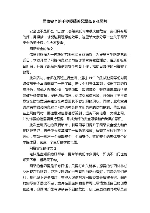 网络安全的手抄报精美又漂亮5张图片