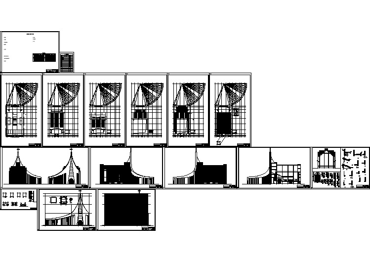 某地区框架结构五层教堂建筑设计施工图