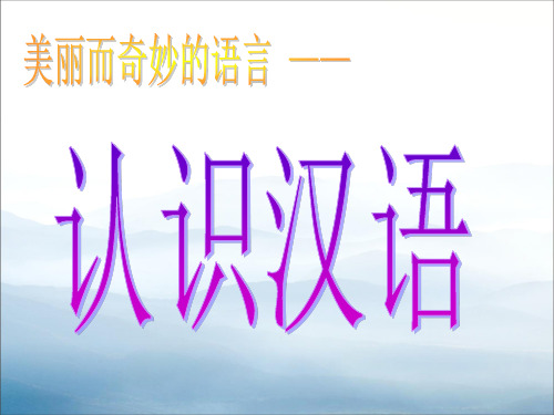 人教版《语言文字应用》第1课走进汉语的世界《 第一节 美丽而奇妙的语言》(25张PPT)课件