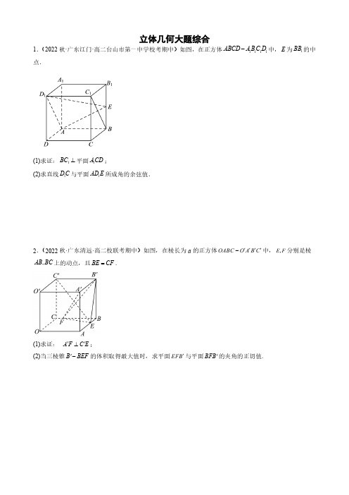 立体几何大题综合(含答案)