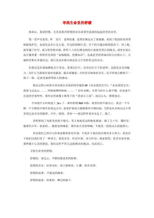 广西南宁市第十四中学高中语文 寻找生命里的舒缓教学随笔素材