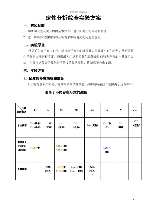 定性分析实验流程