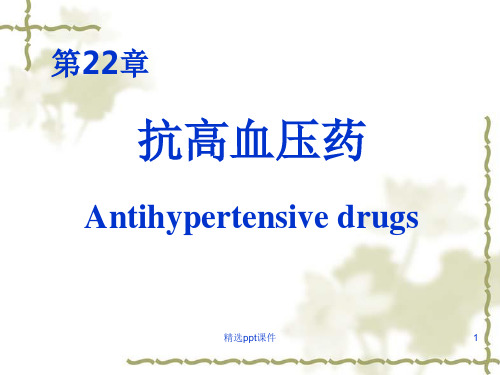 药理学第22,23章抗高血压药