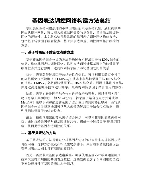 基因表达调控网络构建方法总结