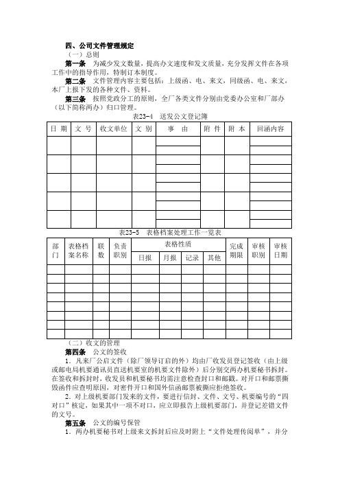 华为行政制度四公司文件管理规定