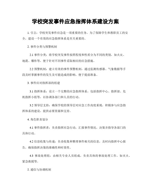 学校突发事件应急指挥体系建设方案