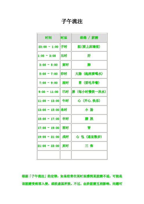 子午流注养生法