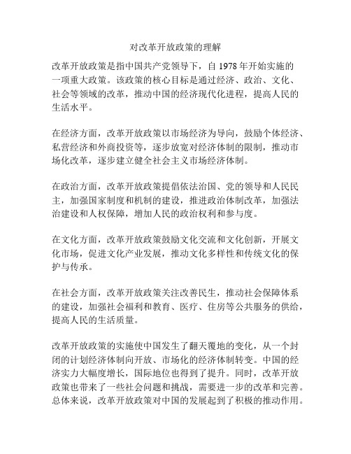 对改革开放政策的理解