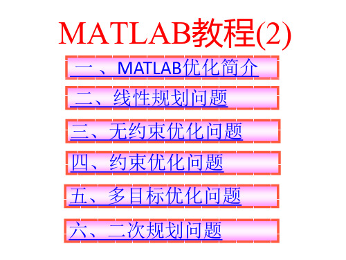 最优化matlab教程