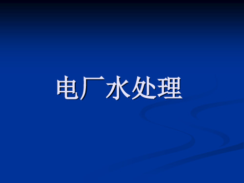 火电厂用水处理培训课件