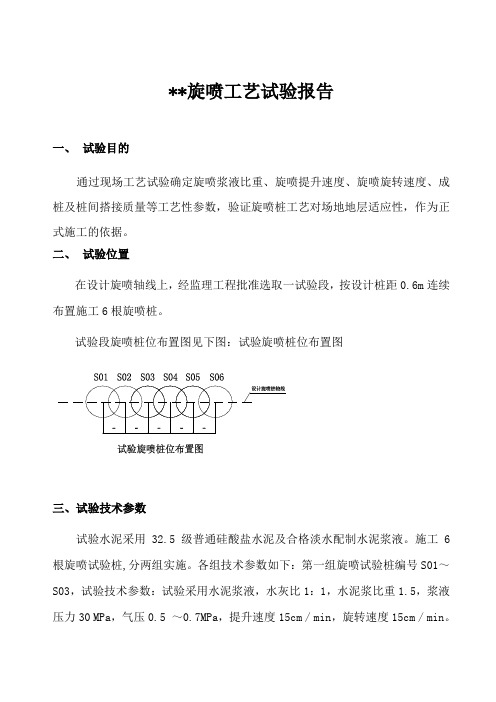 旋喷桩试验报告